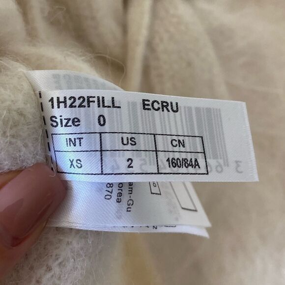 Ba&sh Fill Twisted Alpaca Wool Cream Sweater Backless Crew Scoop Size XS - Picture 14 of 14